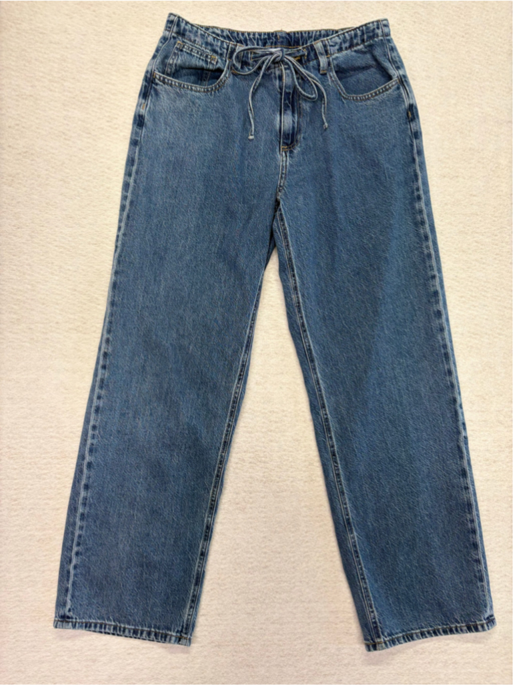 Parke x Target Jeans Womens Size 10 Medium Wash Drawstring Baggy Mid Rise Denim